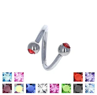 Surgical Steel Jewel Twister 16g