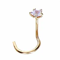 14K Gold Claw-Set Star Nose Screw 20g