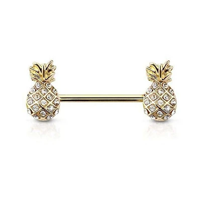 Crystale Pineapple Nipple Barbell 14g