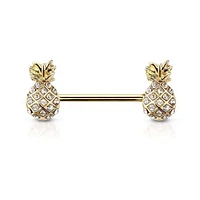 Crystale Pineapple Nipple Barbell 14g