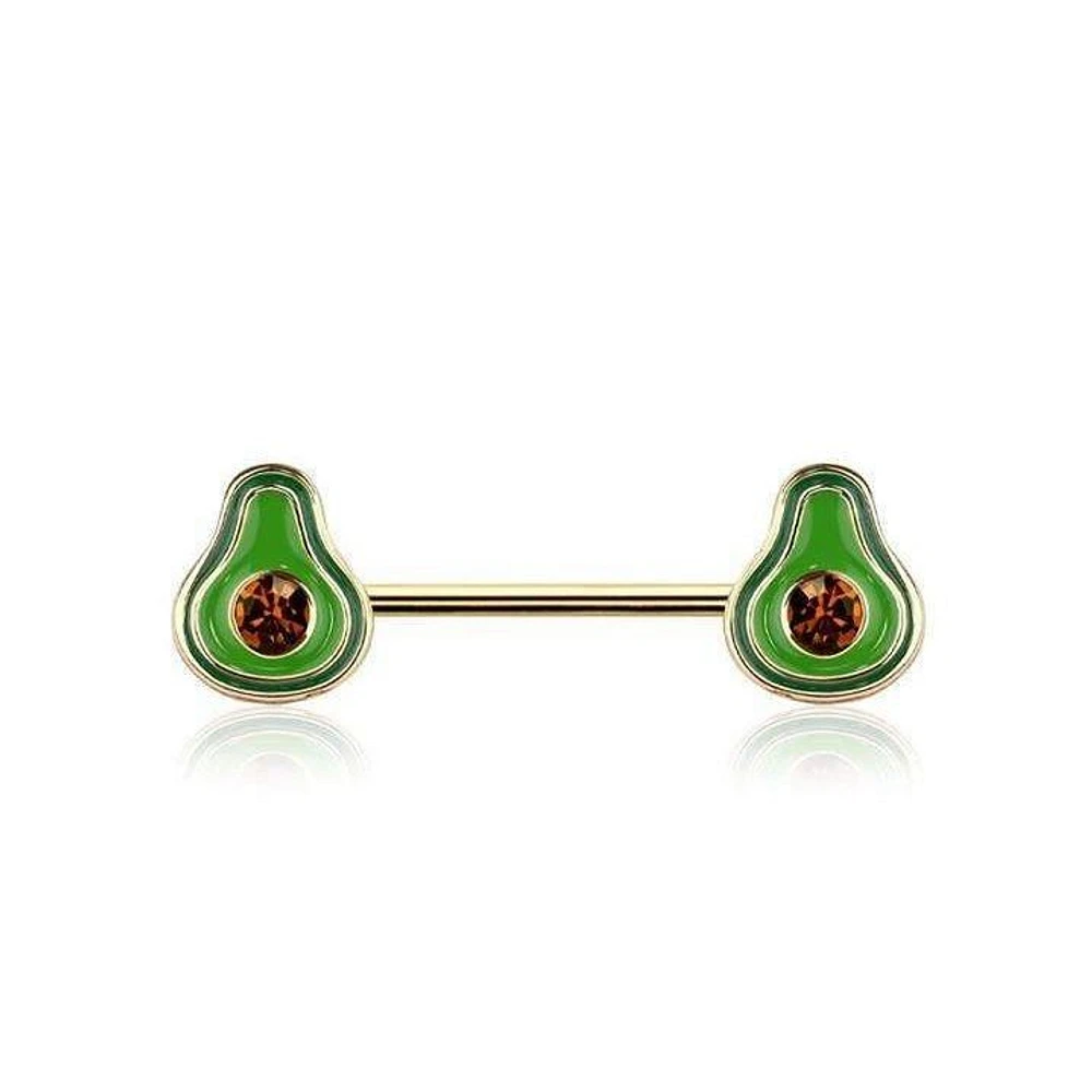 Avocado Nipple Barbell 14g