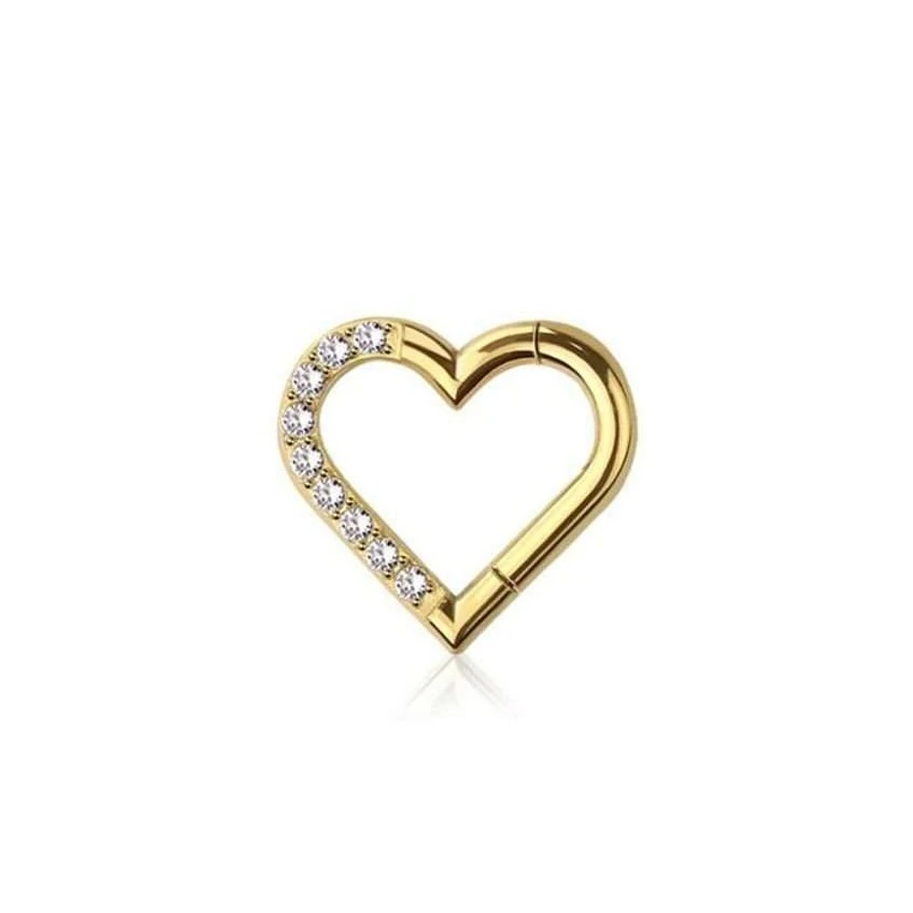 PREMIUM Heart Segment Ring 16g