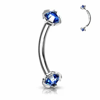 PREMIUM Round Crystal Curved Barbell 16g