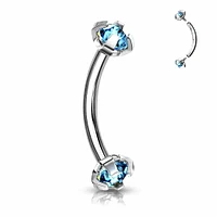 PREMIUM Round Crystal Curved Barbell 16g