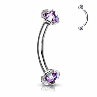 PREMIUM Round Crystal Curved Barbell 16g