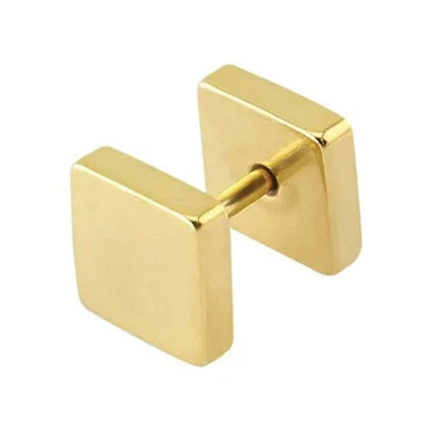 PVD Gold Solid Square Cartilage Stud 16g
