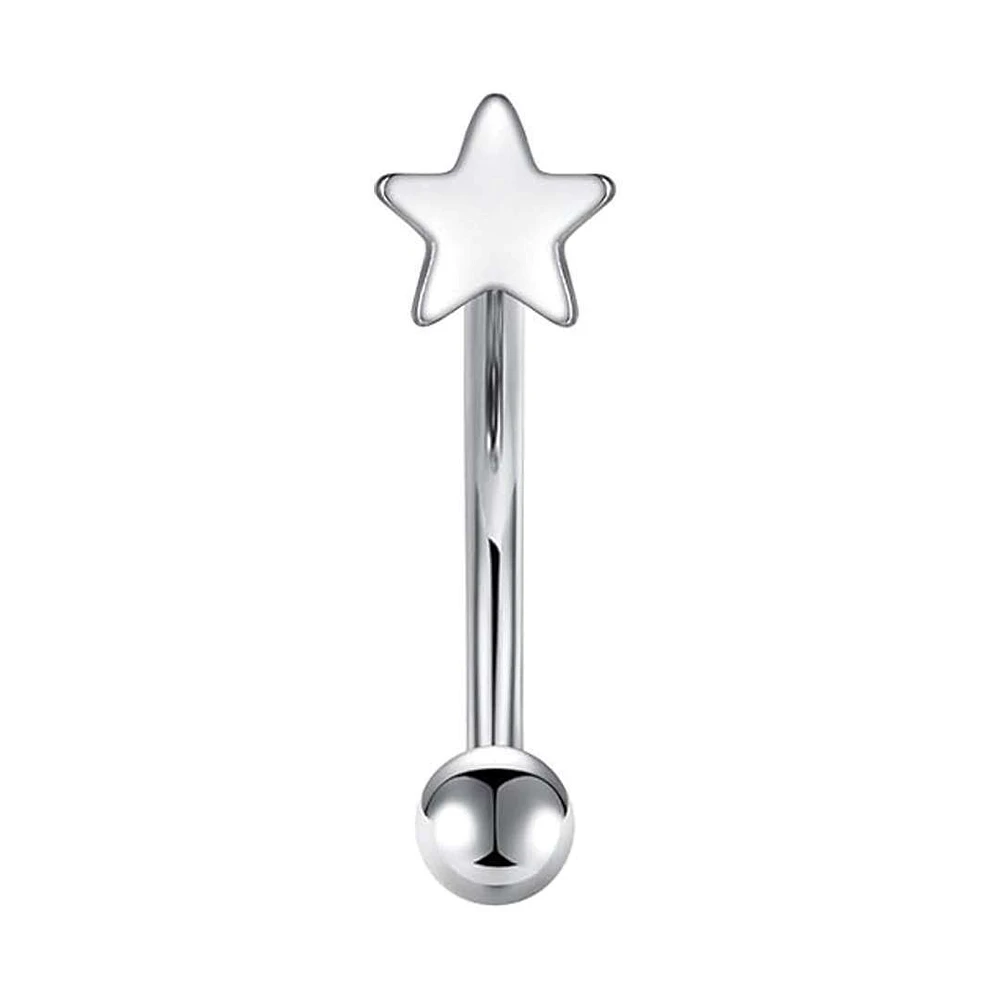 Surgical Steel Star Curved Barbell 16g