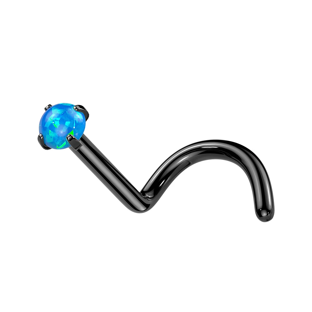 PREMIUM G23 Titanium Claw-Set Opal Nose Screw 18g