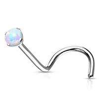 PREMIUM G23 Titanium Claw-Set Opal Nose Screw 18g