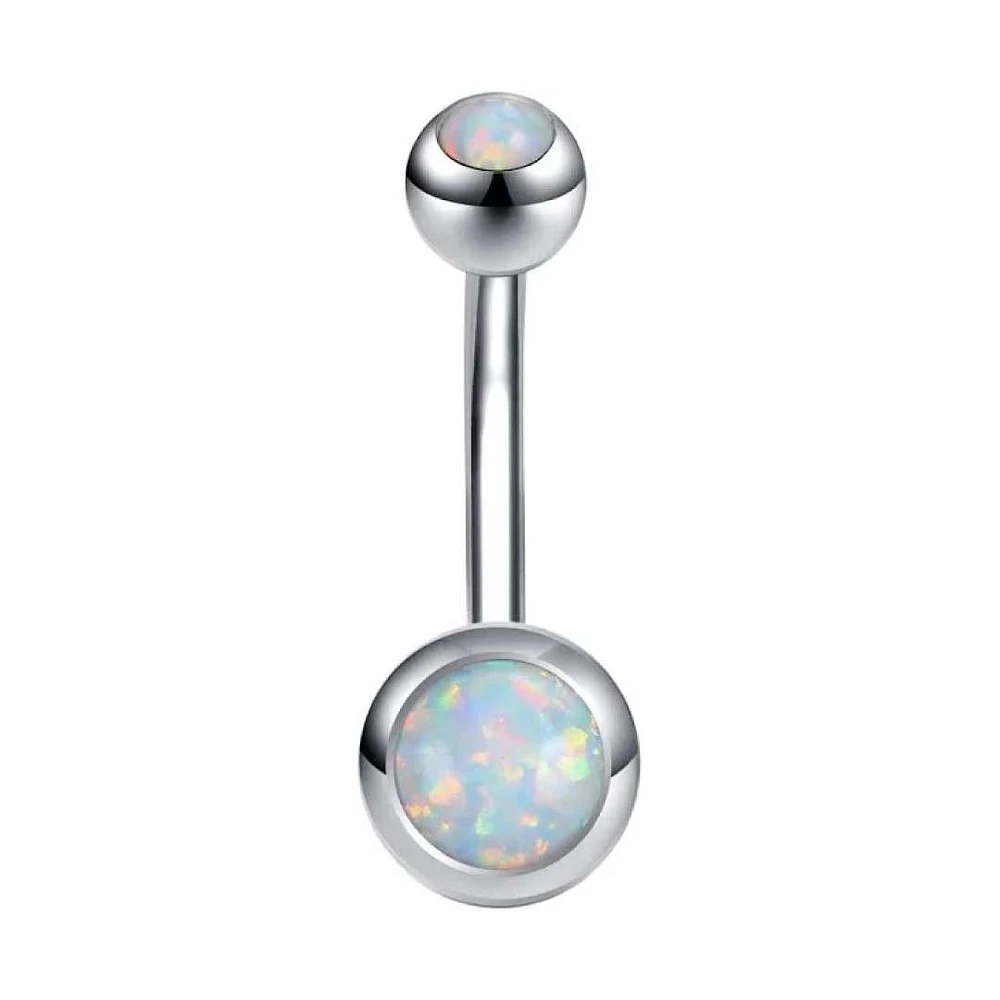 PREMIUM Titanium Opal Navel Barbell 14g