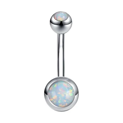 PREMIUM Titanium Opal Navel Barbell 14g