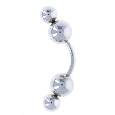 Double Bead Curved Barbell 14g
