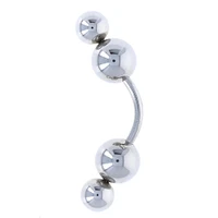 Double Bead Curved Barbell 14g