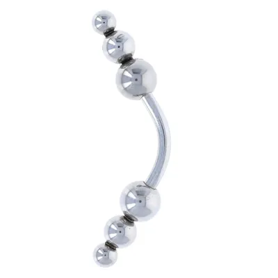 Triple Bead Curved Barbell 14g