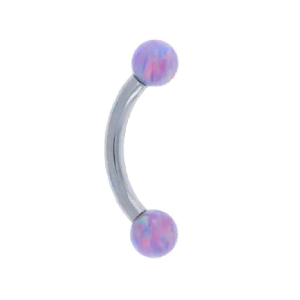 PREMIUM Titanium Opal Curved Barbell 16g