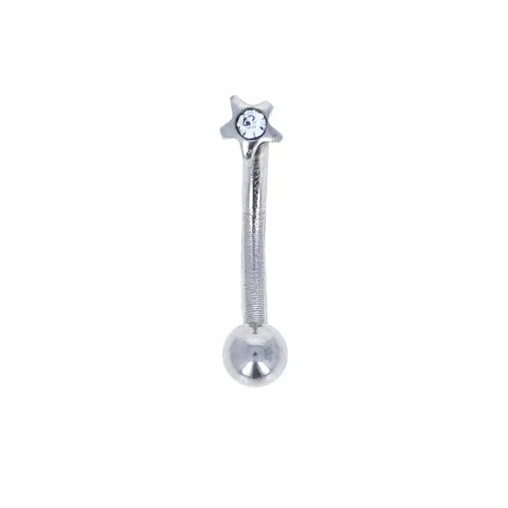 Crystal Star Curved Barbell 16g