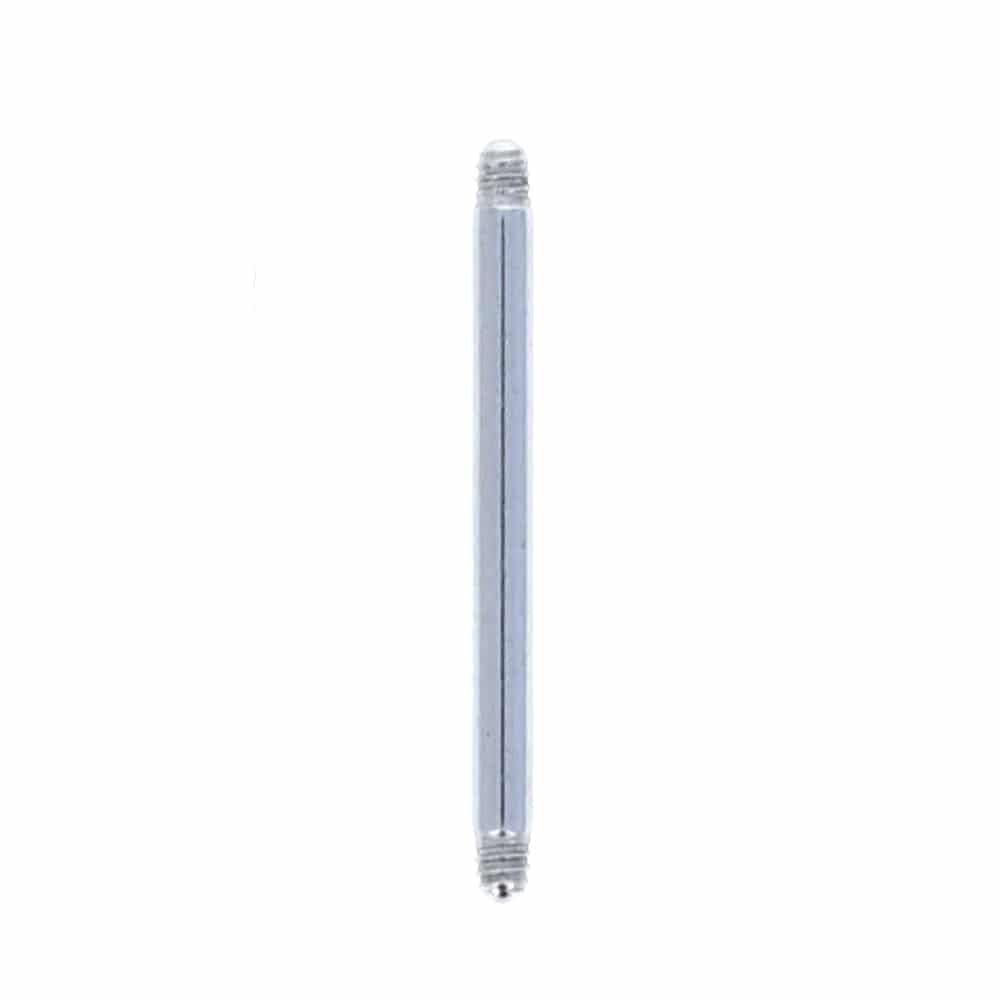 Surgical Steel Externally Threaded Straight Barbell 16g-14g