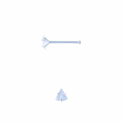 Sterling Silver Claw-Set Triangle Nose Bone 20g