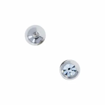 Surgical Steel Crystal Dimpled Bead 18g-14g