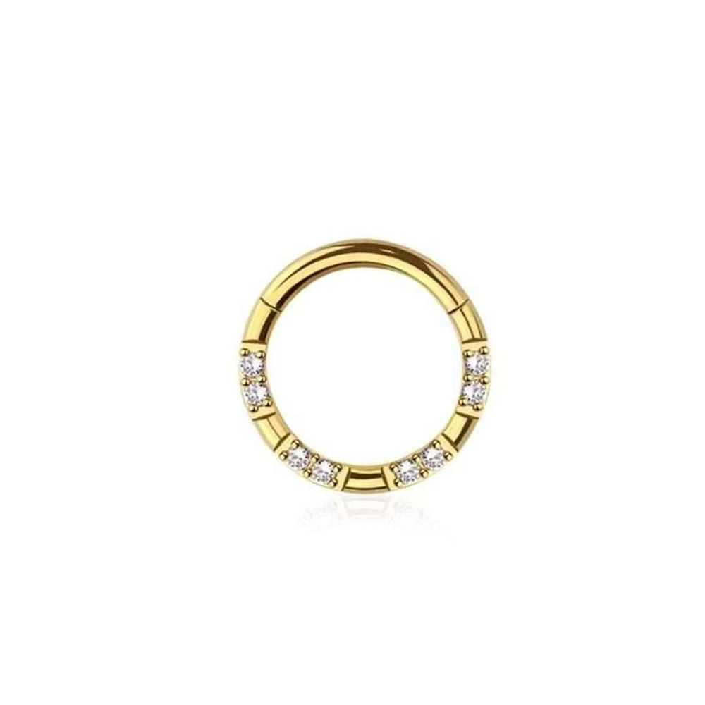 PREMIUM Double Crystal Segment Ring 16g