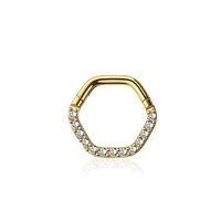 PREMIUM Hexagon Crystal Segment Ring 16g