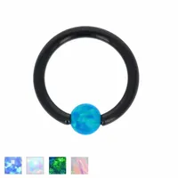 PREMIUM Titanium Opal Captive Bead Ring 16g