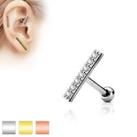 PREMIUM Crystal Bar Cartilage Stud 16g