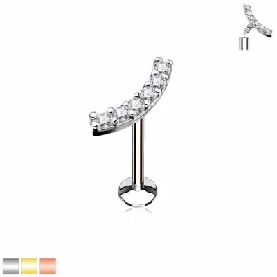 PREMIUM Crystal Curve Labret 16g