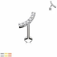 PREMIUM Crystal Curve Labret 16g