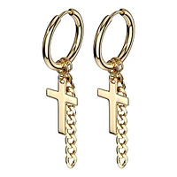 Cross + Chain Dangle Cuff Earrings