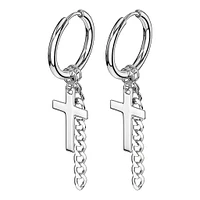 Cross + Chain Dangle Cuff Earrings