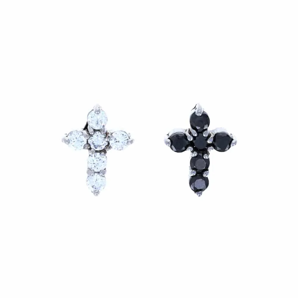 PREMIUM Crystal Cross Cartilage Stud 16g