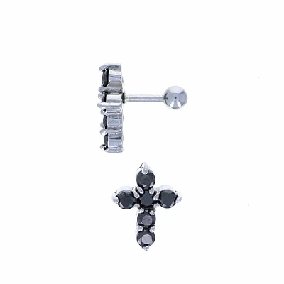 PREMIUM Crystal Cross Cartilage Stud 16g