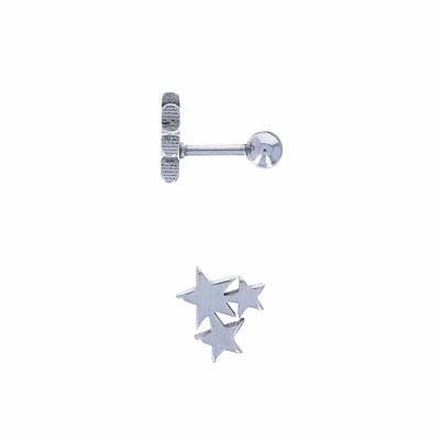 Surgical Steel Star Cluster Cartilage Stud 16g