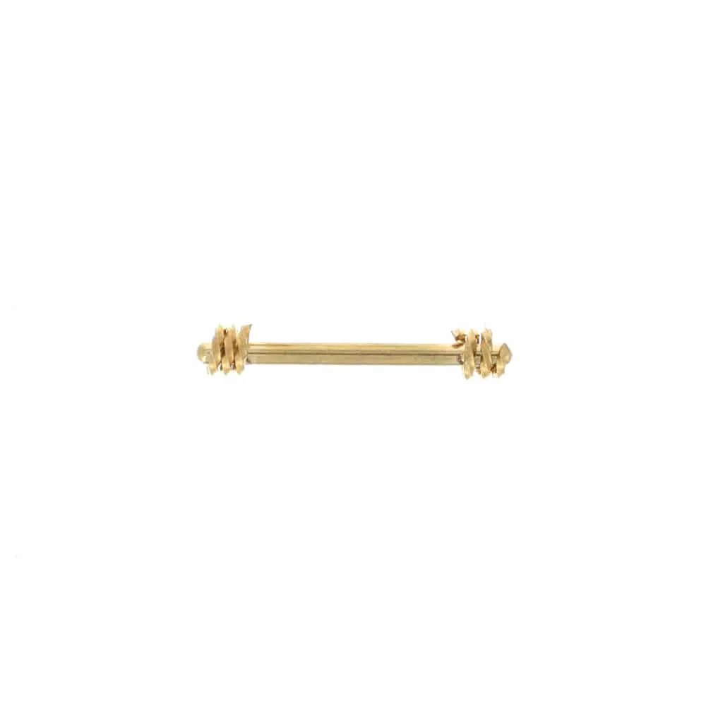 Gold Bar + Twists Cartilage Stud 16g