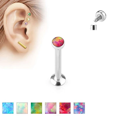 PREMIUM Titanium + Opal Labret 16g