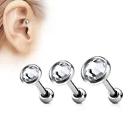 PREMIUM Bezel-Set Round Cartilage Stud 16g