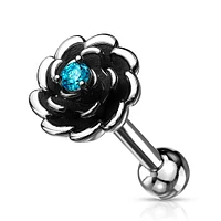 PREMIUM Flower with Claw-Set Centre Cartilage Stud 16g