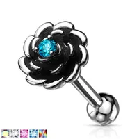 PREMIUM Flower with Claw-Set Centre Cartilage Stud 16g