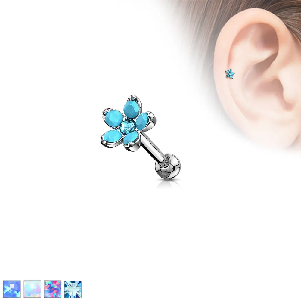 PREMIUM Moonstone Flower Cartilage Stud 16g