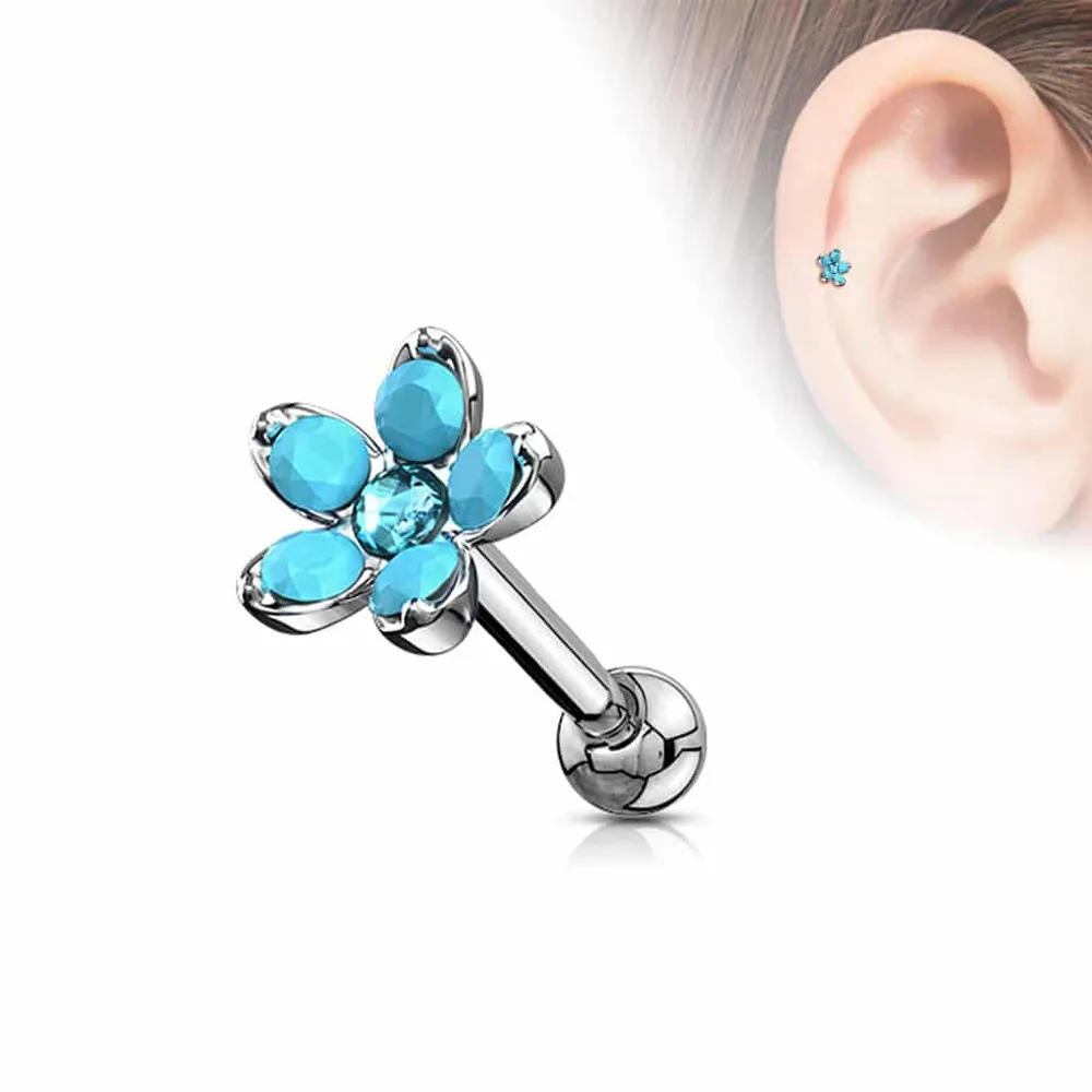 PREMIUM Moonstone Flower Cartilage Stud 16g