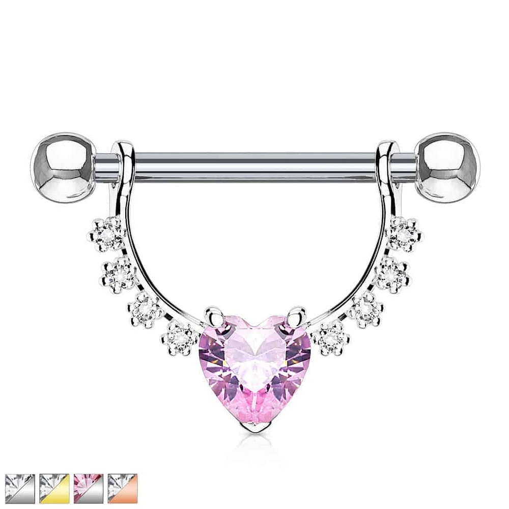 Claw-Set Heart Nipple Shield 14g