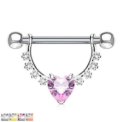 Claw-Set Heart Nipple Shield 14g