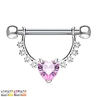 Claw-Set Heart Nipple Shield 14g