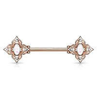 4 Point Filigree Oval Opal Nipple Barbell 14g