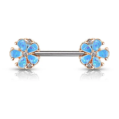 Opal Petals Nipple Barbell 14g