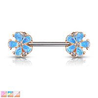 Opal Petals Nipple Barbell 14g