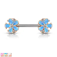 Opal Petals Nipple Barbell 14g