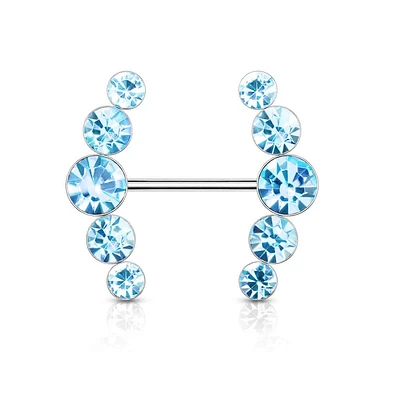 Crystal Curve Nipple Barbell 14g