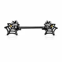 Spiderweb Nipple Barbell 14g